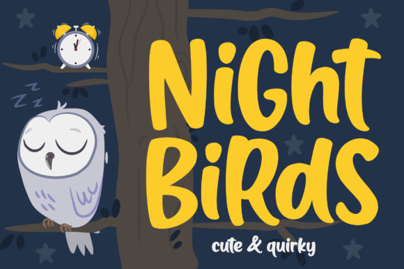 Night Birds: A Sweet Display Font for Friendly Branding Projects